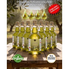 Olives %100 Doğal Taş Baskı Erken Hasat Premium Zeytinyağı 9 Lt (1 Lt x 9  Cam Şişe)