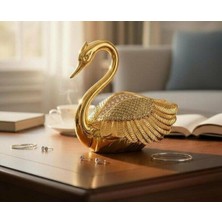 Roykıng Royking Kuğu Model Bal Kavanozu Gold Kahvaltı Tabak Sofra Sunum YV-326