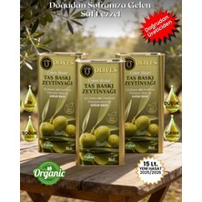 Olives Memecik Domat Yeşil Zeytin Erken Hasat Soğuk Sıkım Premium Zeytinyağı 15 Lt (5 Lt x 3 Teneke) (486 Polifenol)
