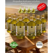 Olives %100 Doğal Taş Baskı Erken Hasat Zeytinyağı 6750 Ml (750 Ml x 9  Cam Şişe)