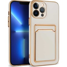 Efura Apple iPhone 13 Pro Max Kılıf Efr Bark Kartlıklı Kapak-Beyaz