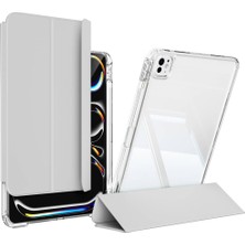 Efura ​​​apple iPad Pro 11 2025 M5 Kılıf Magnetik Ayrılabilen Airbagli Zore Sliding Tablet Kılıfı - Gri