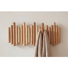 Madera's Art Dekoratif Doğal Ahşap Duvar Askısı Askılık Ahşap Askı Cilalı ve Zımparalı Trend