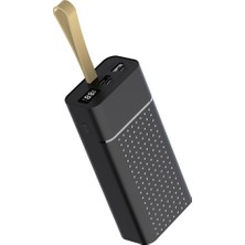 Efura Siyah B-33 Hızlı Şarj Özellikli Askılı LED Göstergeli Taşınabilir Powerbank 30000MAH