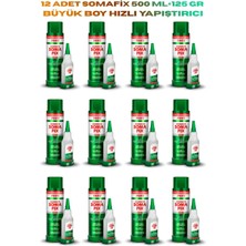 Somafix Hızlı Yapıştırıcı 500ML+125GR Büyük Boy 12 Adet
