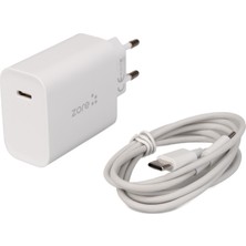 Efura ​​zore Xmac Serisi X6 Type-C To Type-C Ev Şarj Aleti 20W - Beyaz