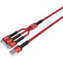 Efura Kırmızı LC93 3 In 1 USB Kablo