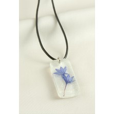 Die Grup Peygamber Çiçeği Simli Dikdörtgen Epoksi Kolye DIE-GRPBJT34