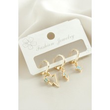 Die Grup 3 Adet Şimşek Zirkon Taşlı Küpe DIE-GRPBJT34