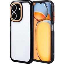 Efura Xiaomi Poco C65 Kılıf Kamera Korumalı Renkli Kenar ve Çerçeve Tasarımlı Efr Vitamin Kapak-Siyah