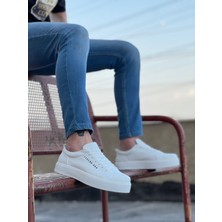 Baybonza BA0104 Bağcıklı Beyaz Cilt Deri Spor Klasik Erkek Ayakkabı