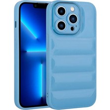 Efura iPhone 13 Pro Max Uyumlu Kamera Korumalı Parlak Airbag'li Efr Galya Kapak-Mavi