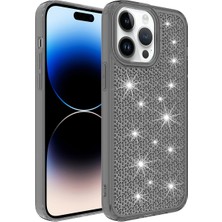 Efura iPhone 14 Pro Uyumlu Airbagli Parlak Tasarımlı Efr Snow Kapak-Siyah