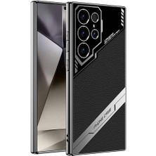 Efura Galaxy S24 Ultra Kılıf Kamera Korumalı Suni Deri Tasarım Efr Yeni Seri Procase Kapak-Siyah