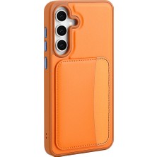 Efura Galaxy S25 Fe Kılıf Kartlıklı Zore X-Kart Silikon Kapak - Turuncu