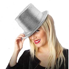 S'82 Plastik Parti Şapkası Gümüş Siml