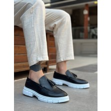 Baybonza BA0240 Yüksek Taban Klasik Parlak Püsküllü Cilt Siyah Erkek Ayakkabı