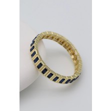 Çelik Lastik Bileklik Lacivert 14K