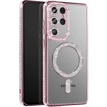 İlk El Grup  Samsung Galaxy S26 Ultra Joke Simli Magneticsafe Kılıf - Pembe