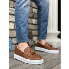 Baybonza BA0154 Bağcıksız Yüksek Taban Cilt Taba Püsküllü Erkek Ayakkabı