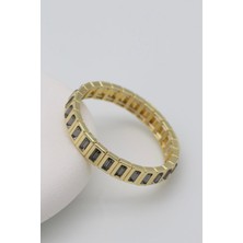 Çelik Lastik Bileklik Antrasit 14K