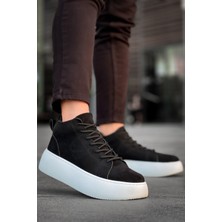 Baybonza LE10 Bağcıklı Erkek Yüksek Taban Ithal Süet Siyah Spor Bot