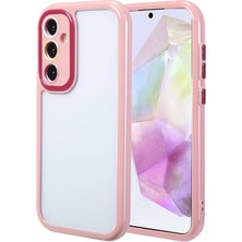 Efura Galaxy A35 Kılıf Kamera Korumalı Renkli Kenar ve Çerçeve Tasarımlı Efr Vitamin Kapak-Mürdüm
