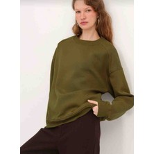 Bisou Bisiklet Yaka Şardonlu Basic  Swearshirt