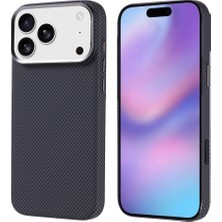 Efura iPhone 17 Pro Max Kılıf M-Safe Şarj Özellikli Karbon Fiber Görünümlü Efr Nekst Kapak - Siyah
