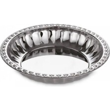 abnturk 430 Paslanmaz Çelik Salata Meyve Tabağı Mısır Kasesi 24 cm Derinlik 4cm