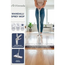 Vivenda Mandallı Sprey Mop 360° Döner Başlıklı Su Hazneli Püskürtmeli Paspas