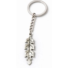 Herşey Nota Doğadan Ilham Alan Yaprak Iskeleti Figürlü Gümüş Renk Unisex Bohem Metal Anahtarlık