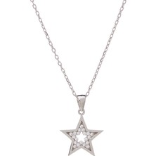 Nagiss Yıldız Model-2 Zirkon Taşlı 925 Ayar Gümüş Kadın Kolye