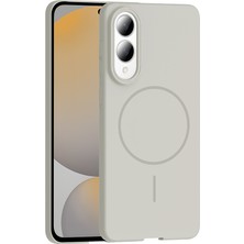 Efura Galaxy S25 Edge Kılıf M-Safe Şarj Özellikli Efr Ruby Sert Kapak - Gri