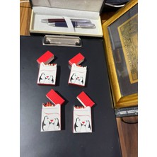 The Kibrit House  Penguen Model Tasarım Kalpli Aşk Kibriti 4'lü Set