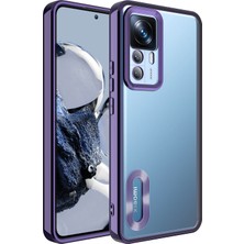 Efura Xiaomi Mi 12T Pro Kılıf Kamera Korumalı Logo Gösteren Efr Omega Kapak-Derin Mor