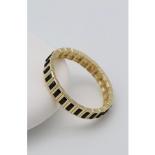 Çelik Lastik Bileklik Siyah 14K