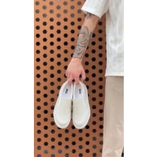 Baybonza BA0339 Bağcıksız Keten Krem Beyaz Taban Günlük Erkek Ayakkabı