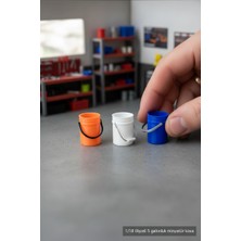 1/18 Ölçekli 5 Galonluk Mini Kova 3'lü Set  – Diorama, Maket, Oyuncak Ev ve Koleksiyon Aksesuarı