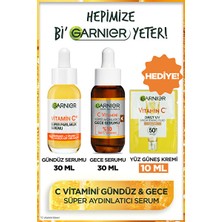 Luua Garnier C Vitamini Parlak Serum Seti: Gece ve Gündüz Serumu (Niasinamid + Salisilik Asit) & Çanta Hediyeli