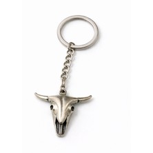 Herşey Nota Bohem Boğa Kafatası Figürlü Gümüş Renk Unisex Metal Anahtarlık