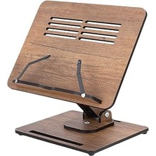 Starseven Vigo Wood - Dykos Yükseklik Ayarlanabilir Katlanabilir 360º Dönebilen Kitap Okuma ve Laptop Standı