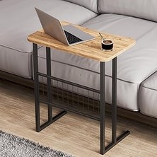 Starseven Intergo Metal Ayaklı Laptop Sehpası Koltuk Sehpası Kahvaltı Masası Çalışma Sehpası - Atlantik Çam D