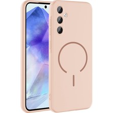 Efura Galaxy A35 Kılıf M-Safe Şarj Özellikli Zore Meta Kapak - Rose Pembe