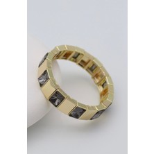 Çelik Lastik Bileklik Antrasit 14K