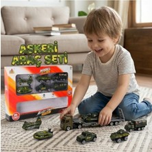 Craftivio 10 Parça Metal Diecast Askeri Araç Seti - 1:64 Ölçek Tank Helikopter Tır ve Savaş Araçları Seti
