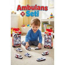 Craftivio 6'lı Metal Ambulans Seti - Diecast Oyuncak Ambulans Ekibi - Dayanıklı Alaşım Model Araçlar
