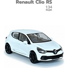 Craftivio Beyaz 1:34 Ölçek Die Cast Kapıları Açılır Lisanslı Renault Clio Rs Oyuncak Metal Model Araba