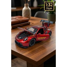 Craftivio 1:32 Metal Porsche 911 Gt3 Rs Çek Bırak Araba - Sesli Işıklı Kapıları Açılan Model Araba(15 Cm)