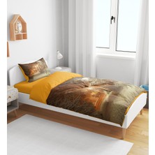 Sarel Snow-Kar Desenli Baskılı 3D Tek Kişilik Nevresim